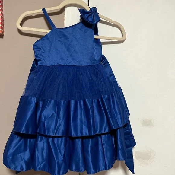 royal blue toddler dress Cute Baby Girls Blue Birthday Puffy Toddler Princess Dress
